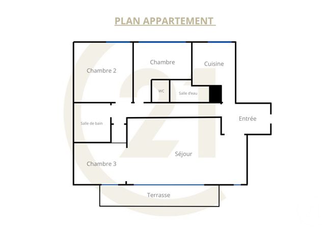 Appartement F4 à vendre - 4 pièces - 95.67 m2 - PARIS - 75014 - ILE-DE-FRANCE - Century 21 Agence Fleurie